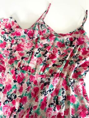 Joie Silk Floral Slip Dress with Ruffle Size Large